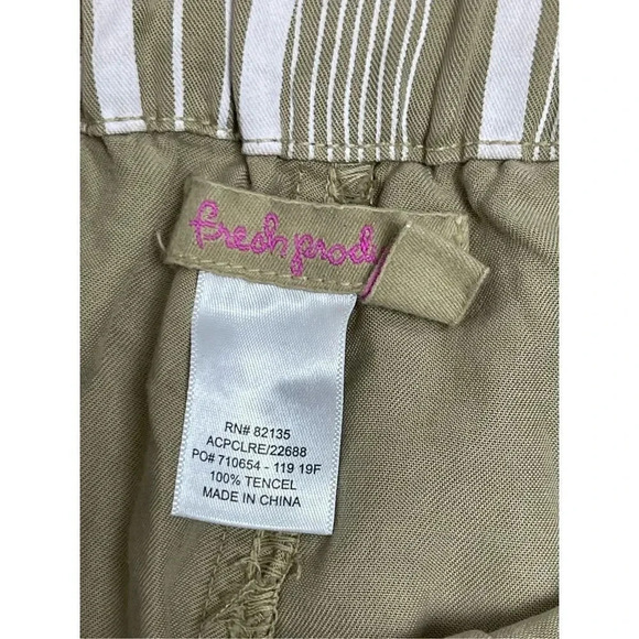 Fresh Produce Clare Crop Capris Tencel Pants S Wide Leg Elastic Waist Lagenlook - Picture 5 of 5